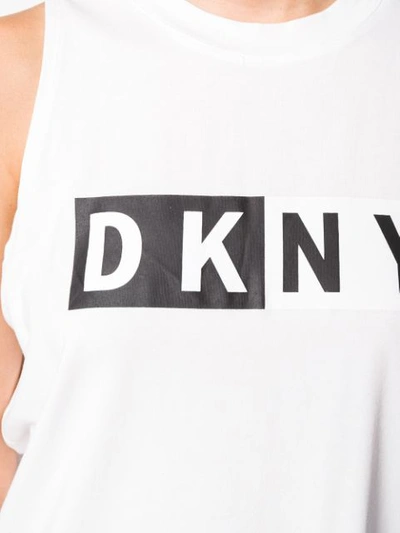Shop Donna Karan Logo Tank Top In White