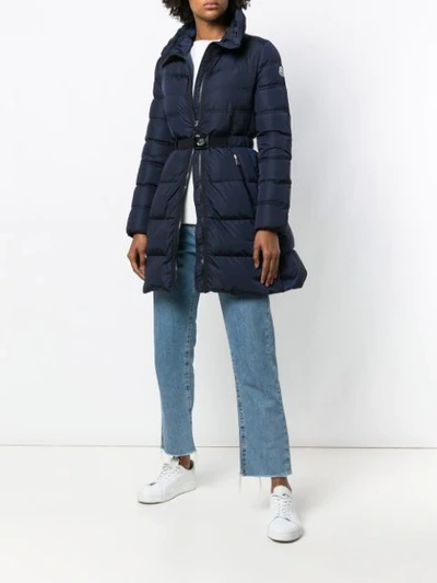 Shop Moncler Accenteur Padded Coat - Blue