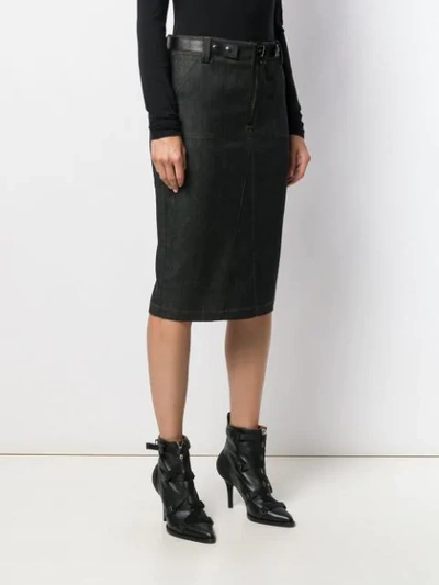 Shop Tom Ford Denim Pencil Skirt In Black