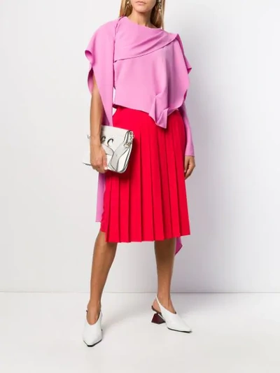 Shop A.w.a.k.e. Draped Asymmetric Top In Pink