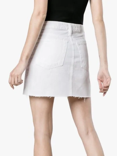 Shop Re/done High Waisted Denim Mini Skirt In White