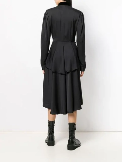 Shop Almaz Tiered Midi Dress In Black