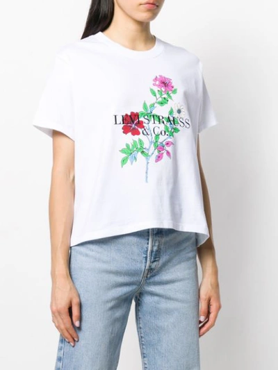 Shop Levi's Flower Print Cropped T In 0051 White