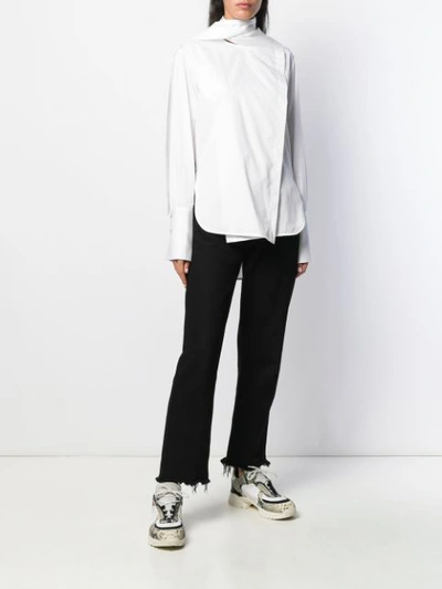 Shop Eudon Choi Scarf Neck Shirt In White