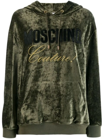Shop Moschino Couture! Logo Hoodie In Green