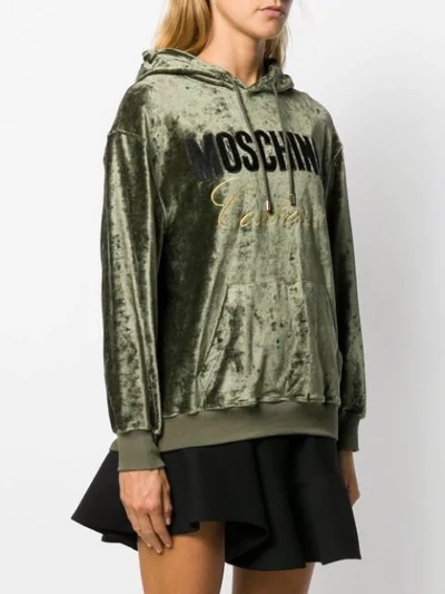 Shop Moschino Couture! Logo Hoodie In Green