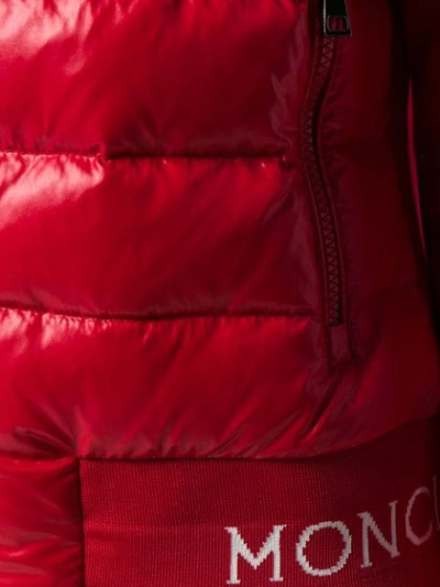 Shop Moncler Fabric And Padded Zipped Jacket In Red