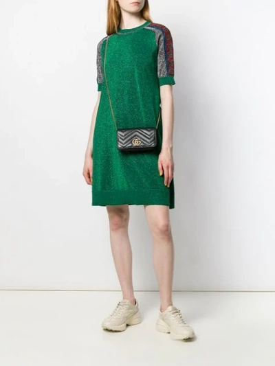 GUCCI METALLIC T-SHIRT DRESS - 绿色