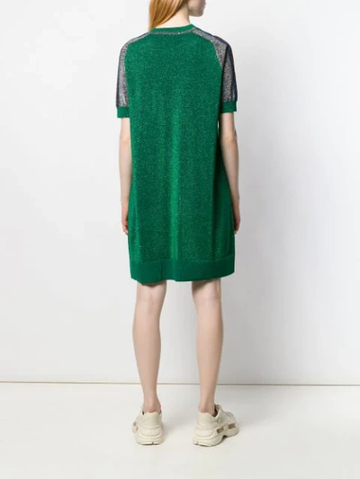 GUCCI METALLIC T-SHIRT DRESS - 绿色