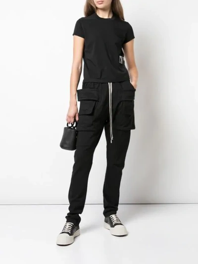 Shop Rick Owens Drkshdw Embroidered Patch Fitted T-shirt In Black