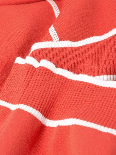 Shop Off-white Logo Turtleneck Fitted Dress In Red
