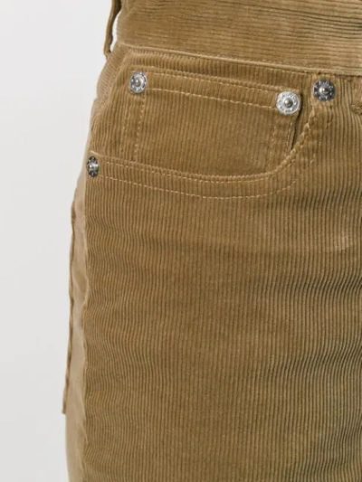 Shop Apc Cropped Corduroy Trousers In Neutrals