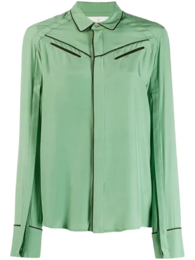 Shop A.f.vandevorst Long-sleeve Fitted Blouse In Green