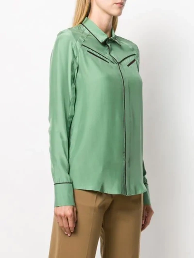 Shop A.f.vandevorst Long-sleeve Fitted Blouse In Green