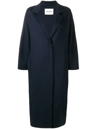 Shop Ava Adore Mink Fur Back Strap Coat In Blue