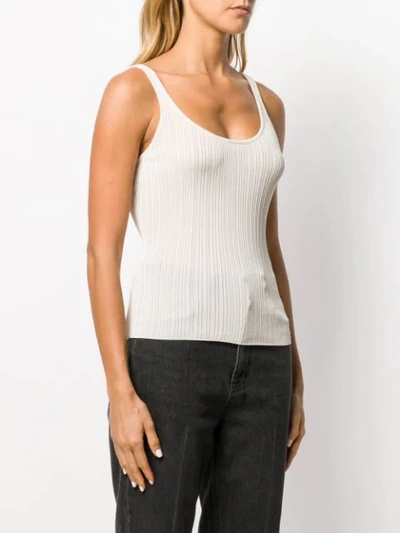 Shop Theory Ribbed Tank Top In Neutrals
