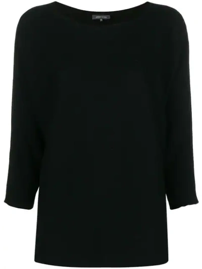 Shop Philo-sofie Boat Neck Ribbed Top - Black