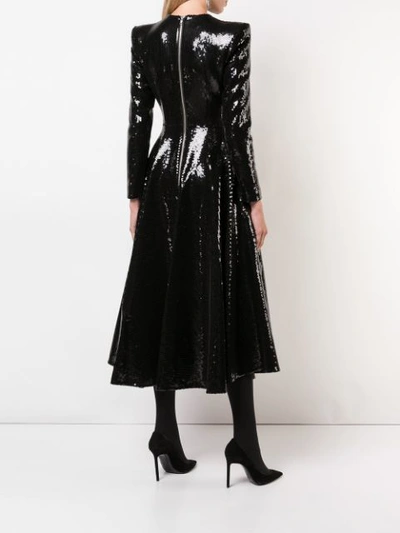 ALEX PERRY FLARED SEQUIN DRESS - 黑色