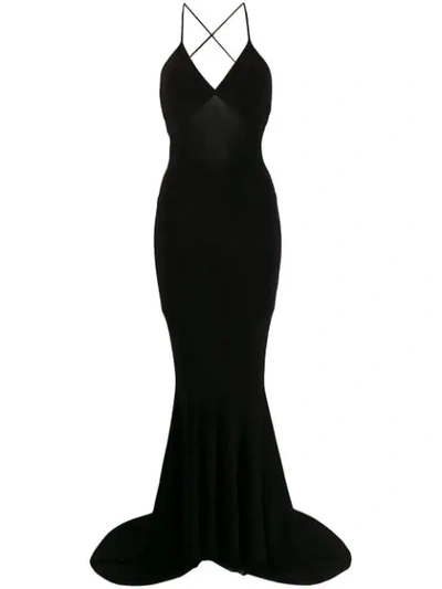 Shop Norma Kamali Fitted Evening Dress In Nero