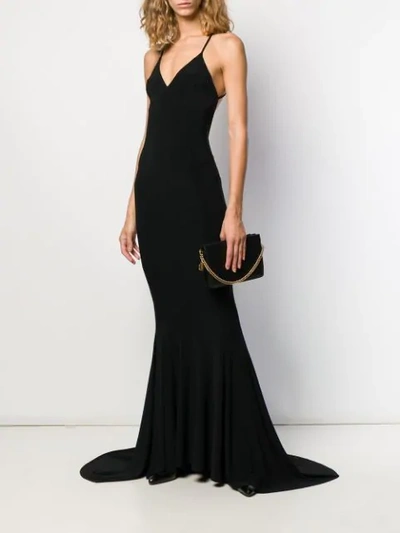 Shop Norma Kamali Fitted Evening Dress In Nero