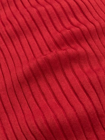 Shop Gucci Fine Silk Turtleneck Knitted Top In Red