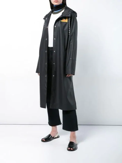 Shop Proenza Schouler Pswl Rubberized Raincoat In Black