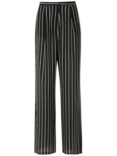 Shop Adriana Degreas Striped Trousers In Black