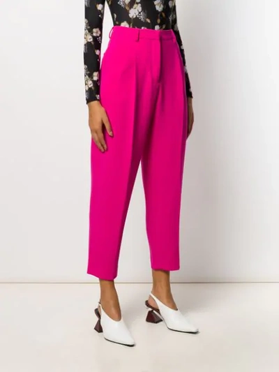 Shop Alberto Biani High Waist Crop Trousers In Pink