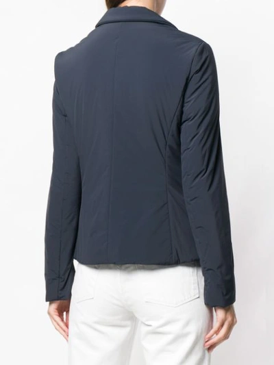 Shop Aspesi Padded Fitted Jacket In Blue