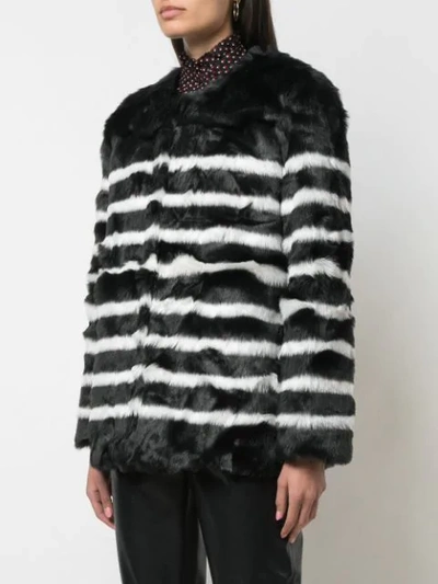 Shop Frame Oversized Faux-fur Jacket In Noirmulti