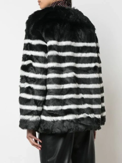 Shop Frame Oversized Faux-fur Jacket In Noirmulti