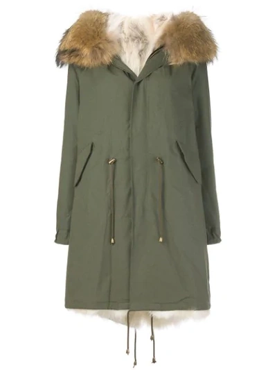 Shop Furs66 Fur Trim Parka - Green