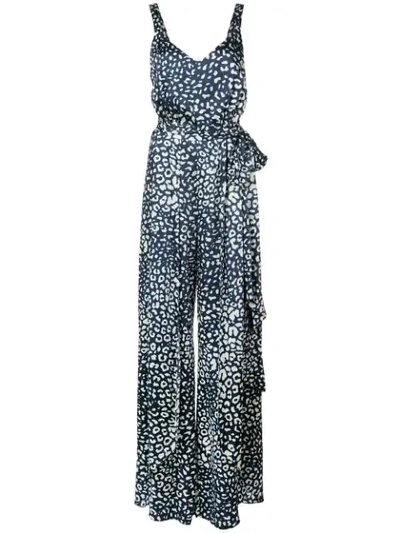 Shop Alexis Leopard Print Jumpsuit In Blue