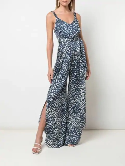 Shop Alexis Leopard Print Jumpsuit In Blue