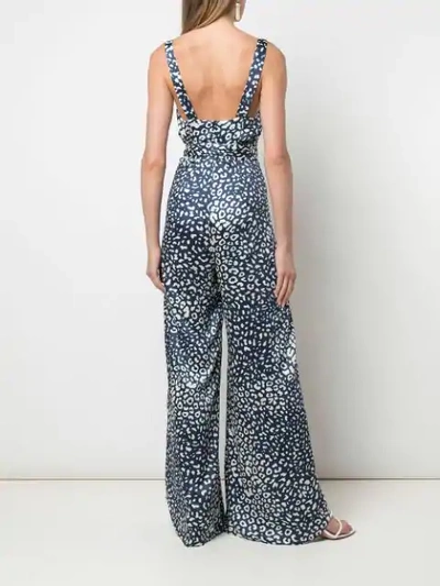 Shop Alexis Leopard Print Jumpsuit In Blue