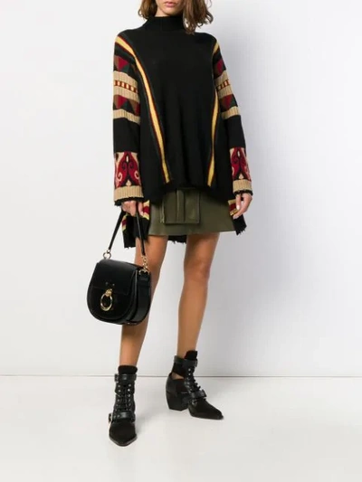 Shop Etro Jacquard Destroyed-effect Jumper In Black