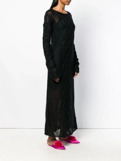 Shop Miu Miu Long Knit Jumper Dress - Black