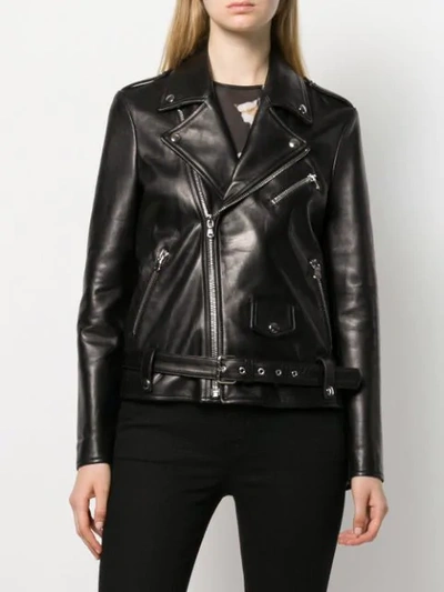 RED VALENTINO X POPPY'S PAPERCUTS RED(V) HANDS EMBROIDERY BIKER JACKET 