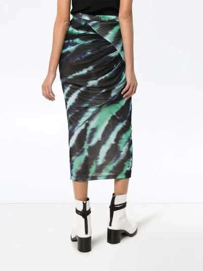 Shop House Of Holland Wrap-around Tie-dye Midi Skirt In Green