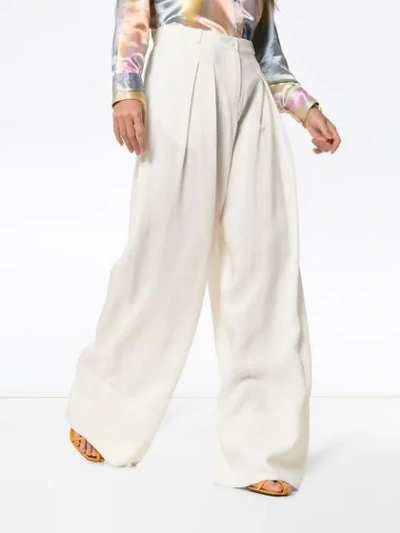 Shop Jacquemus Wide-leg Trousers In White