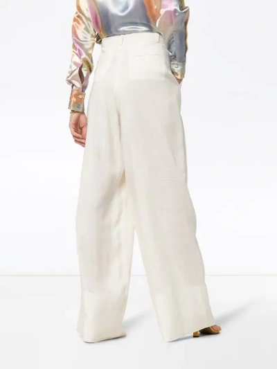 Shop Jacquemus Wide-leg Trousers In White