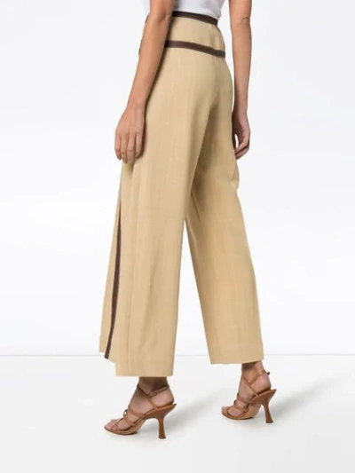 Shop Rosie Assoulin Applesauce Criss-cross Trim Trousers In 271 Sand