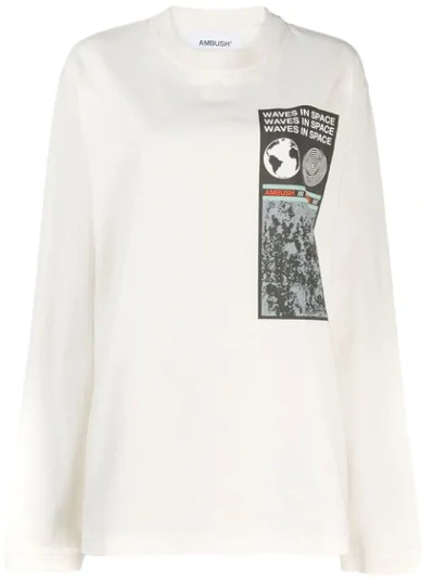 Shop Ambush Graphic Print Sweatshirt In White