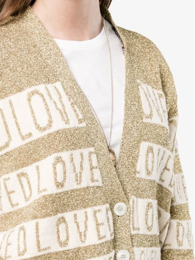 Shop Gucci 'loved' Oversized-cardigan In Neutrals