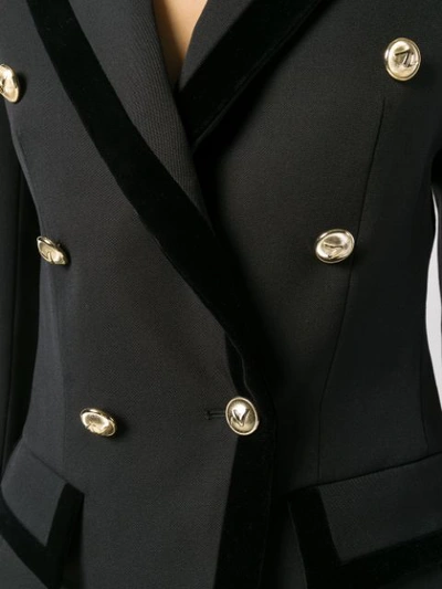 Shop Alexandre Vauthier Velvet Detailing Blazer In Black