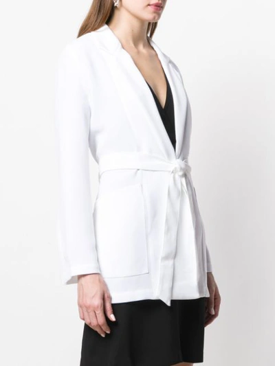 Shop Armani Exchange White Belted Jacket