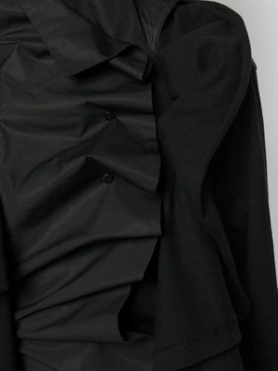 Shop Aganovich Ruffled Shirt Dress In Black