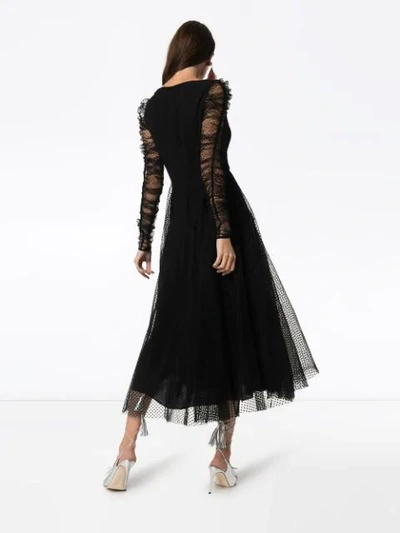 Shop Zimmermann Ballet Tulle Midi Dress In Black