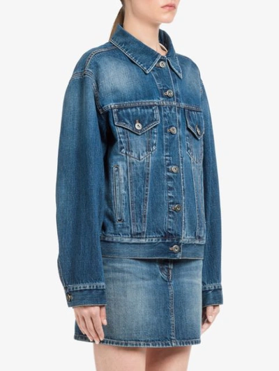 Shop Prada Denim Jacket In Blue