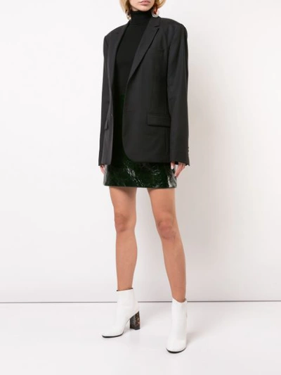 Shop Nomia Textured Straight Mini Skirt - Black